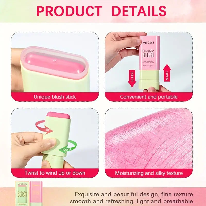 MEIDIAN Blush Stick – Soft Matte Finish with Buildable Color | Coral, Pink & Red Shades