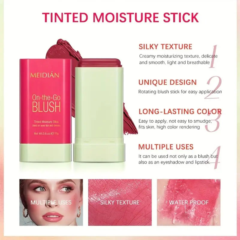 MEIDIAN Blush Stick – Soft Matte Finish with Buildable Color | Coral, Pink & Red Shades